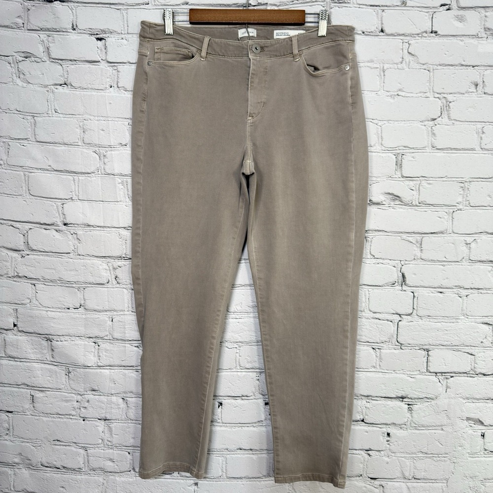 J.‎ Jill Boyfriend Straight Leg Ankle Jeans Size 12P Petite Tan Stretch 220892